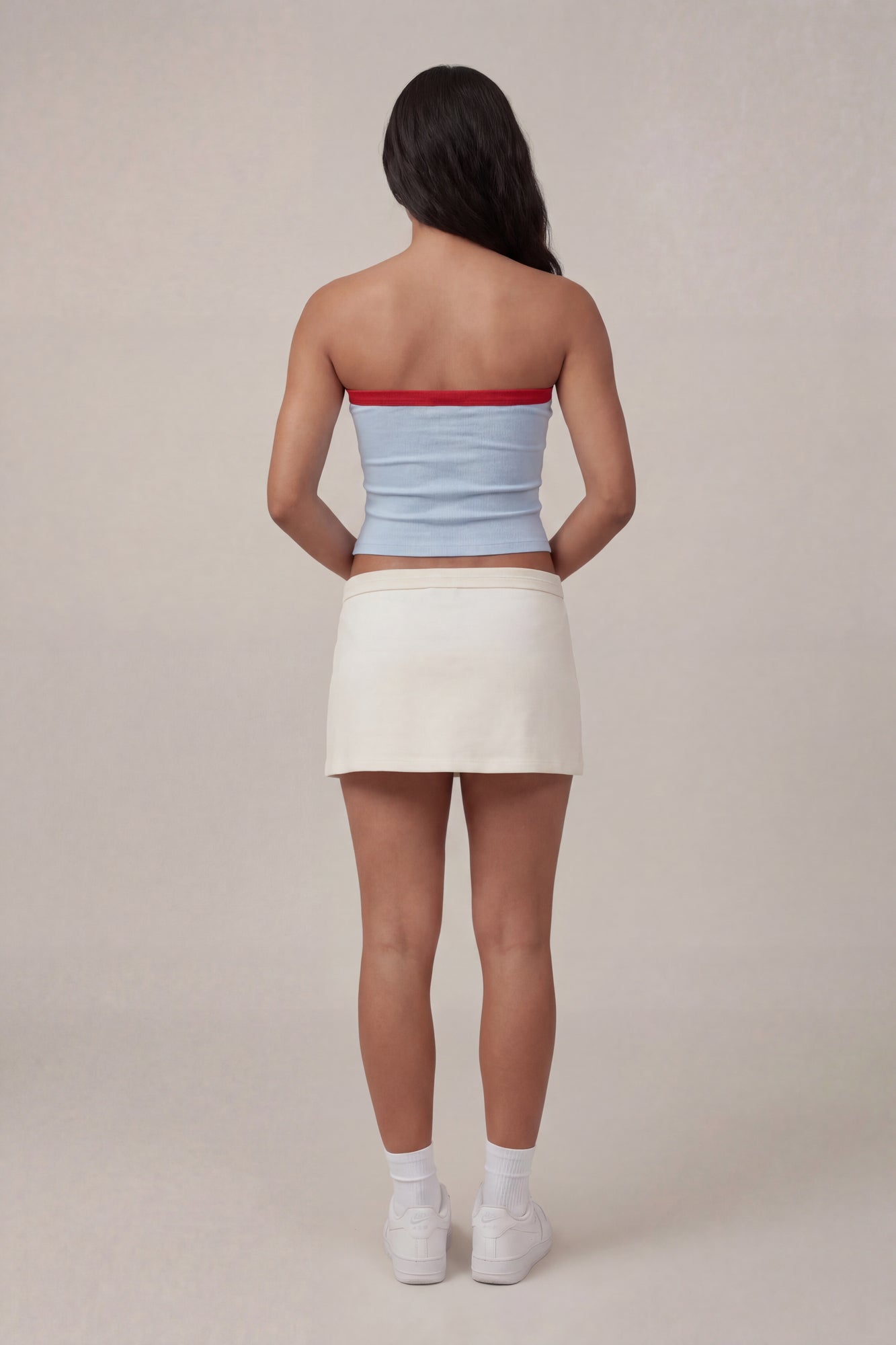 Graphic Drawstring Tube Top