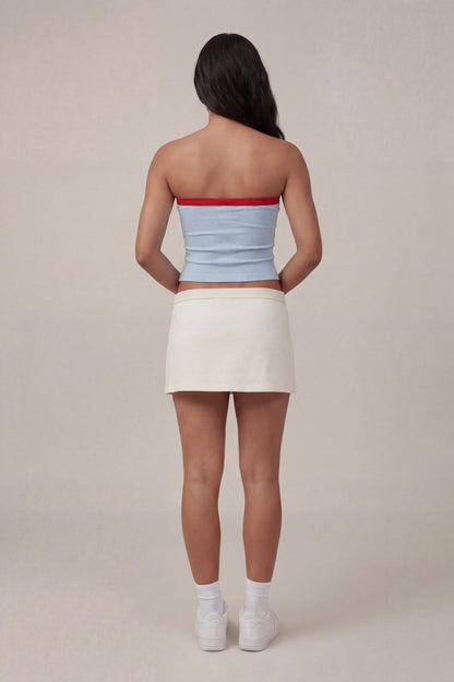Graphic Drawstring Tube Top