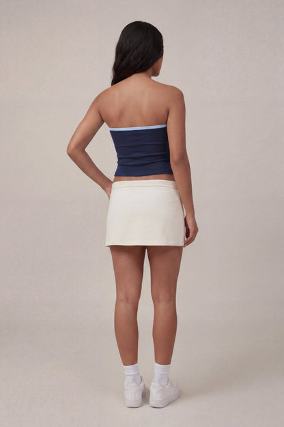 Graphic Drawstring Tube Top