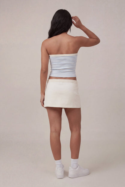 Graphic Drawstring Tube Top