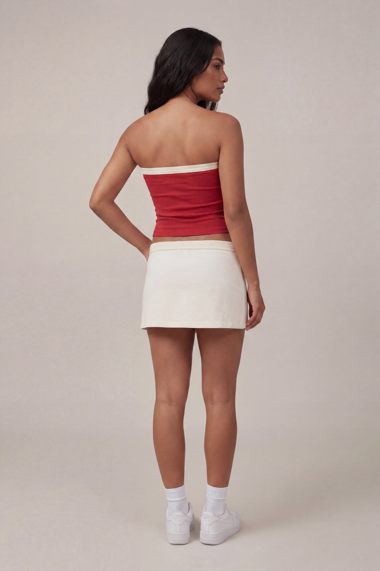 Graphic Drawstring Tube Top