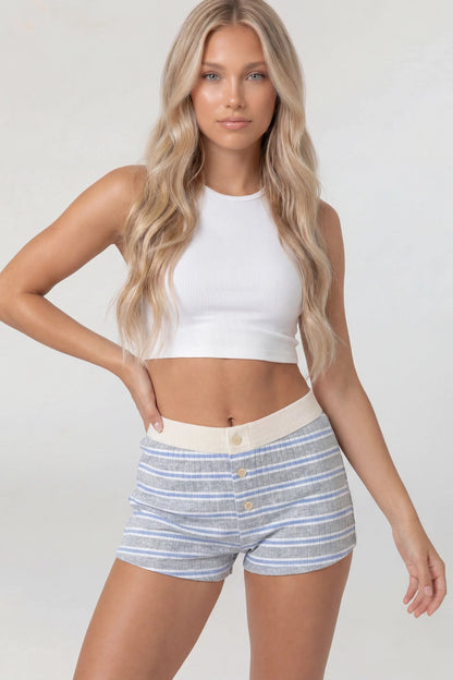 Printed Ribbed Boy Short
