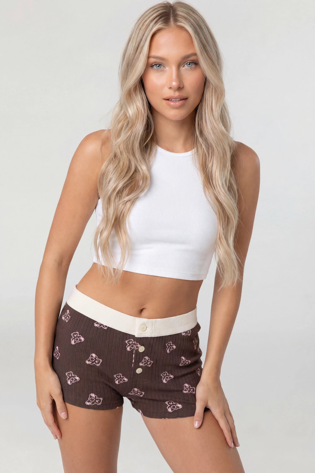 Printed Ribbed Boy Short