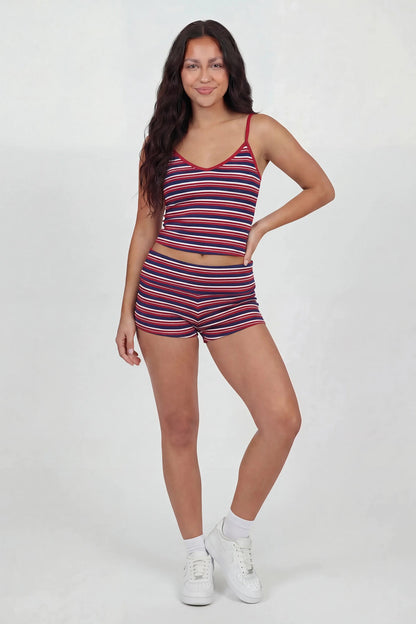 Striped V-Neck Tank