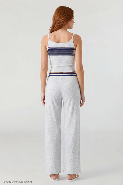 Striped Waist Wide Leg Pant