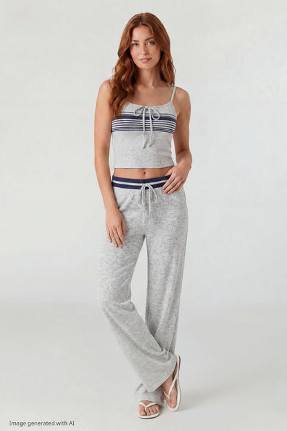 Striped Waist Wide Leg Pant