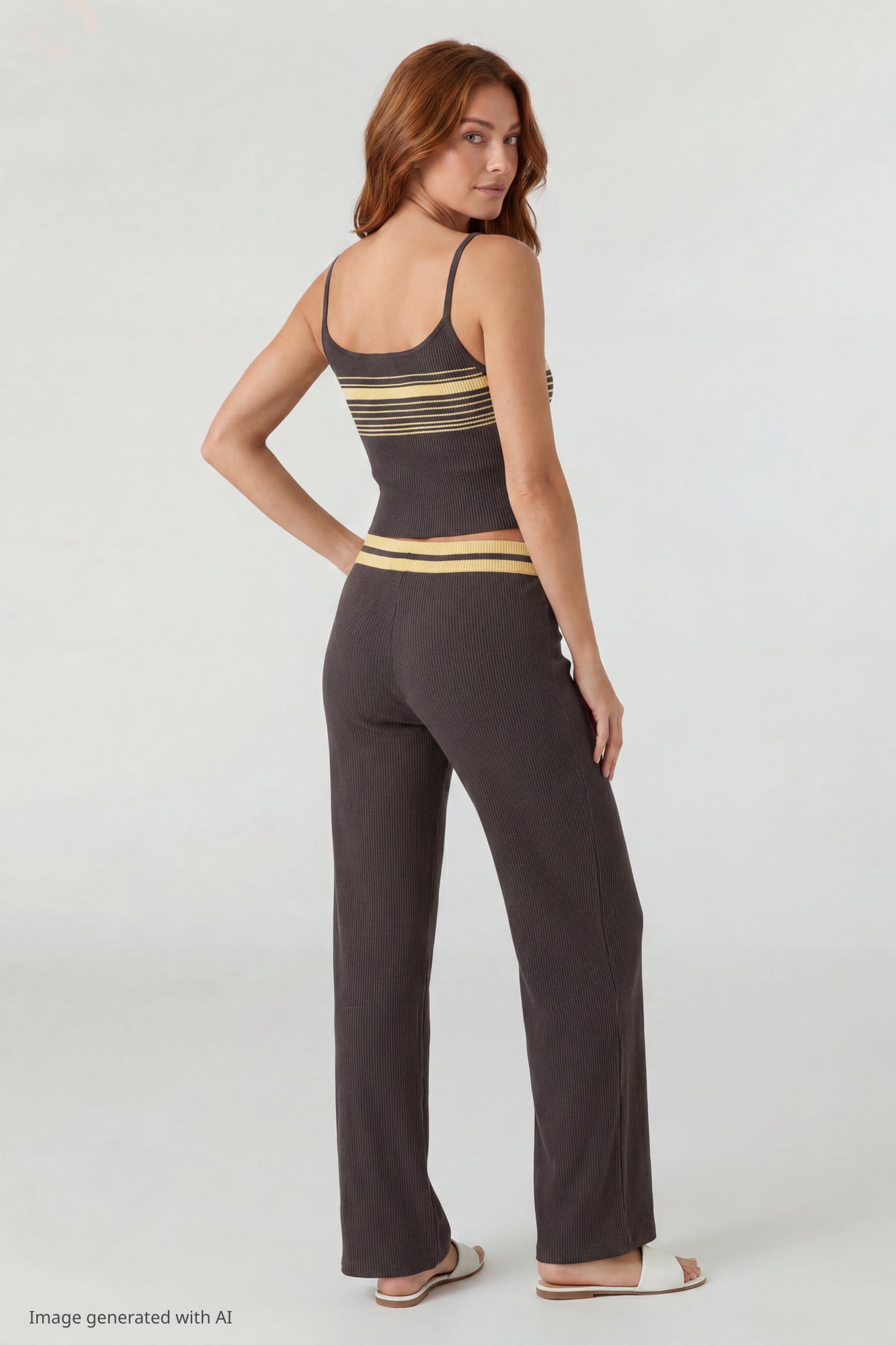 Striped Waist Wide Leg Pant