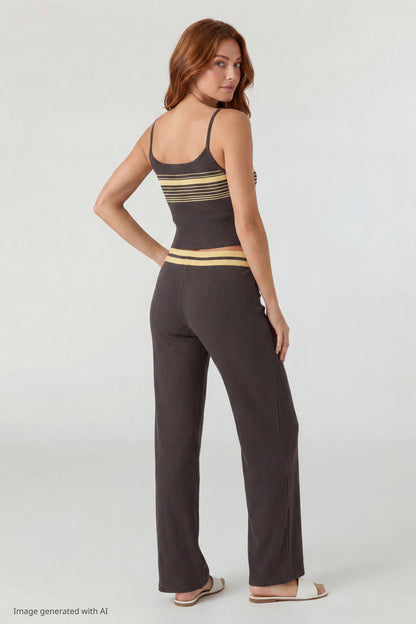 Striped Waist Wide Leg Pant