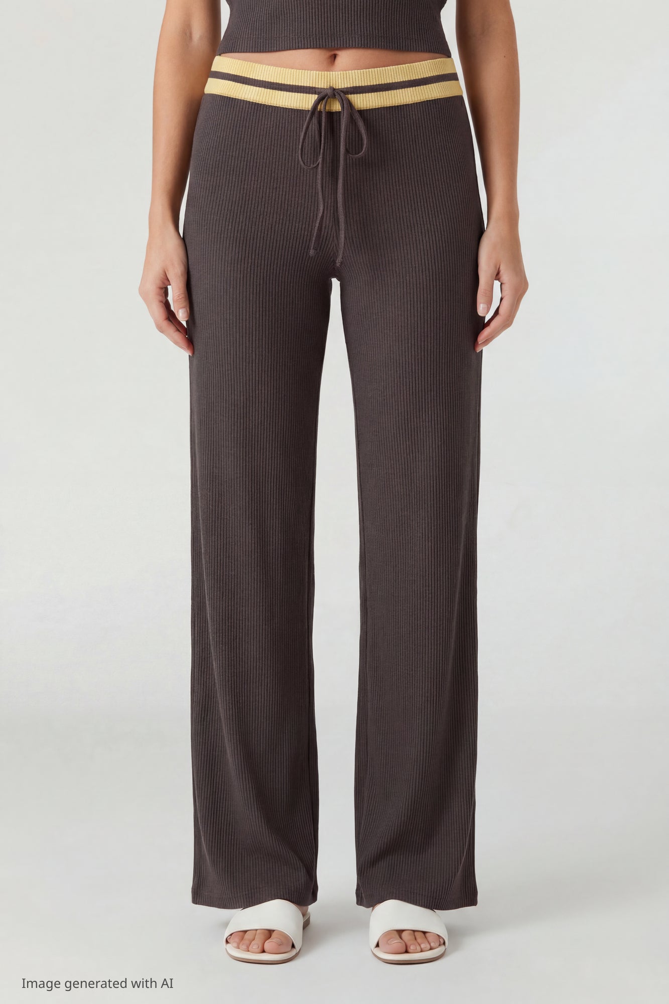 Striped Waist Wide Leg Pant