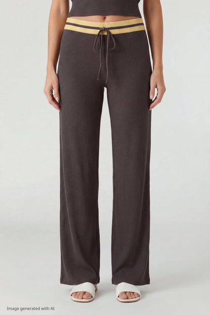 Striped Waist Wide Leg Pant