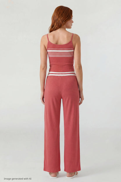 Striped Waist Wide Leg Pant