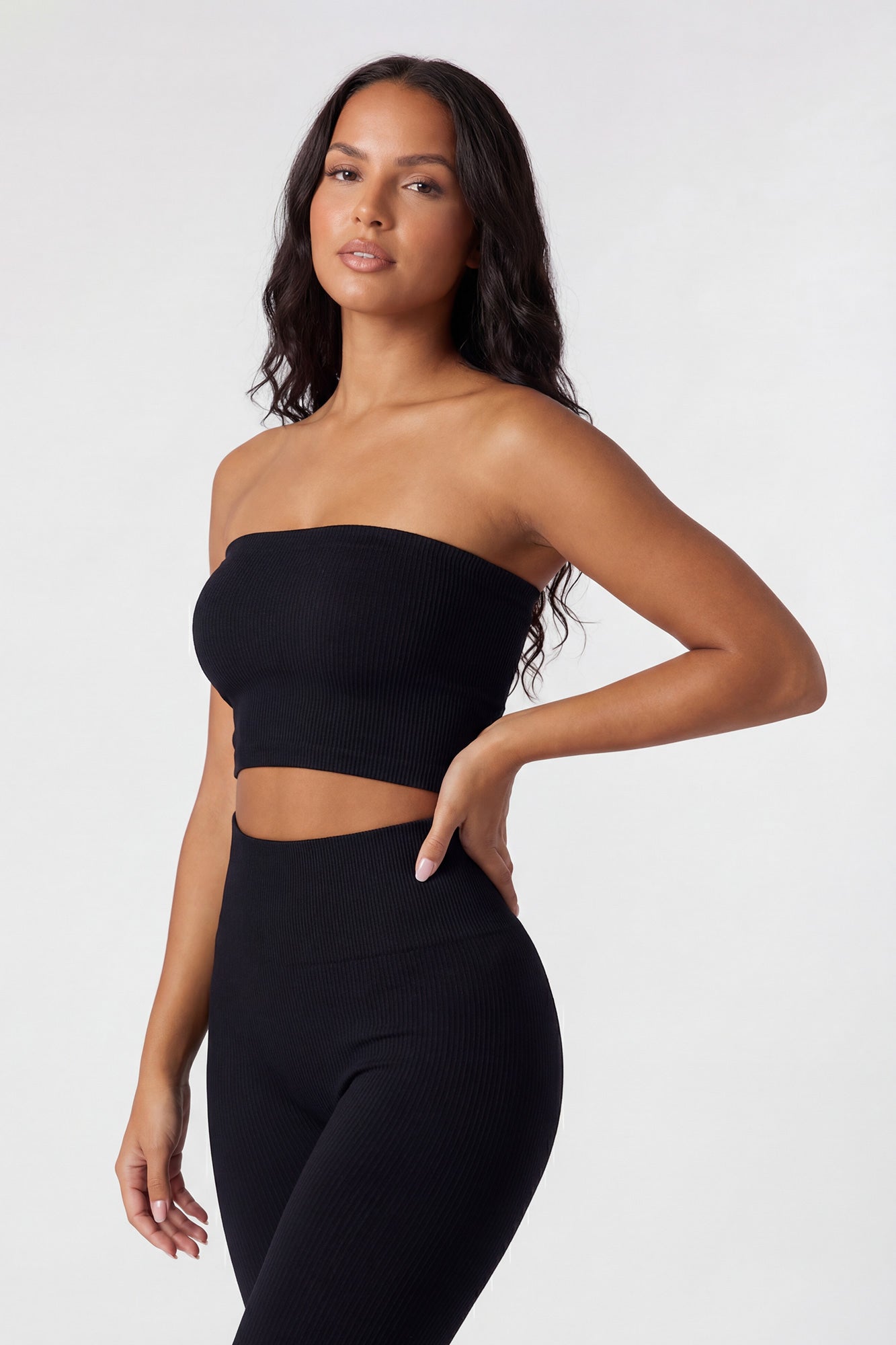 Seamless Ribbed Cropped Tube Top