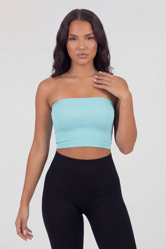 Seamless Ribbed Cropped Tube Top