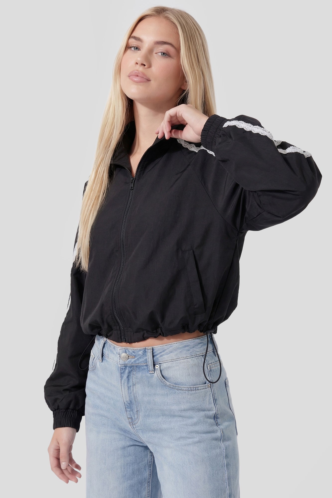 Lace Trim Windbreaker