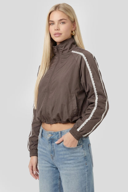 Lace Trim Windbreaker