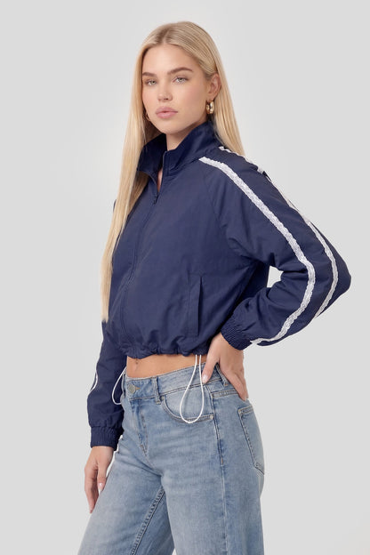 Lace Trim Windbreaker