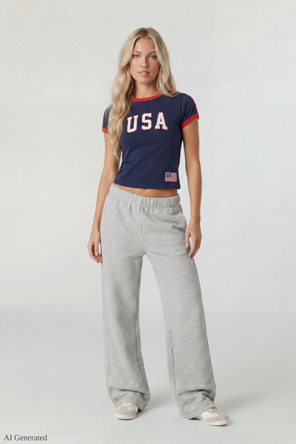 Graphic Ringer Baby Tee