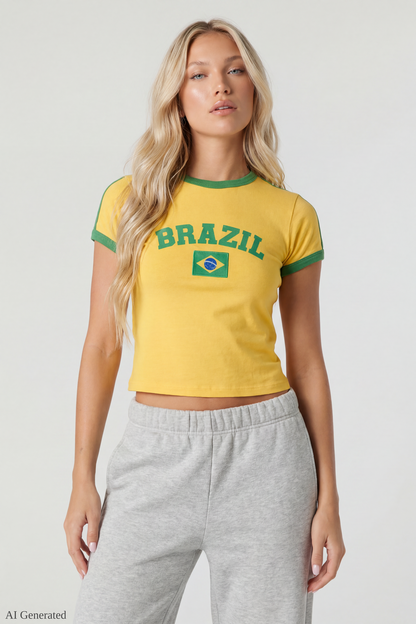 Graphic Ringer Baby Tee