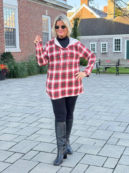 Rust Plaid Fall Day Hoodie