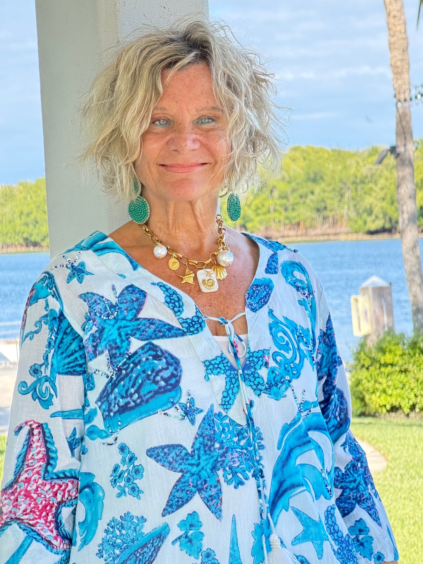 Star and Shell Fringe Dress w/ Tassels & Beading