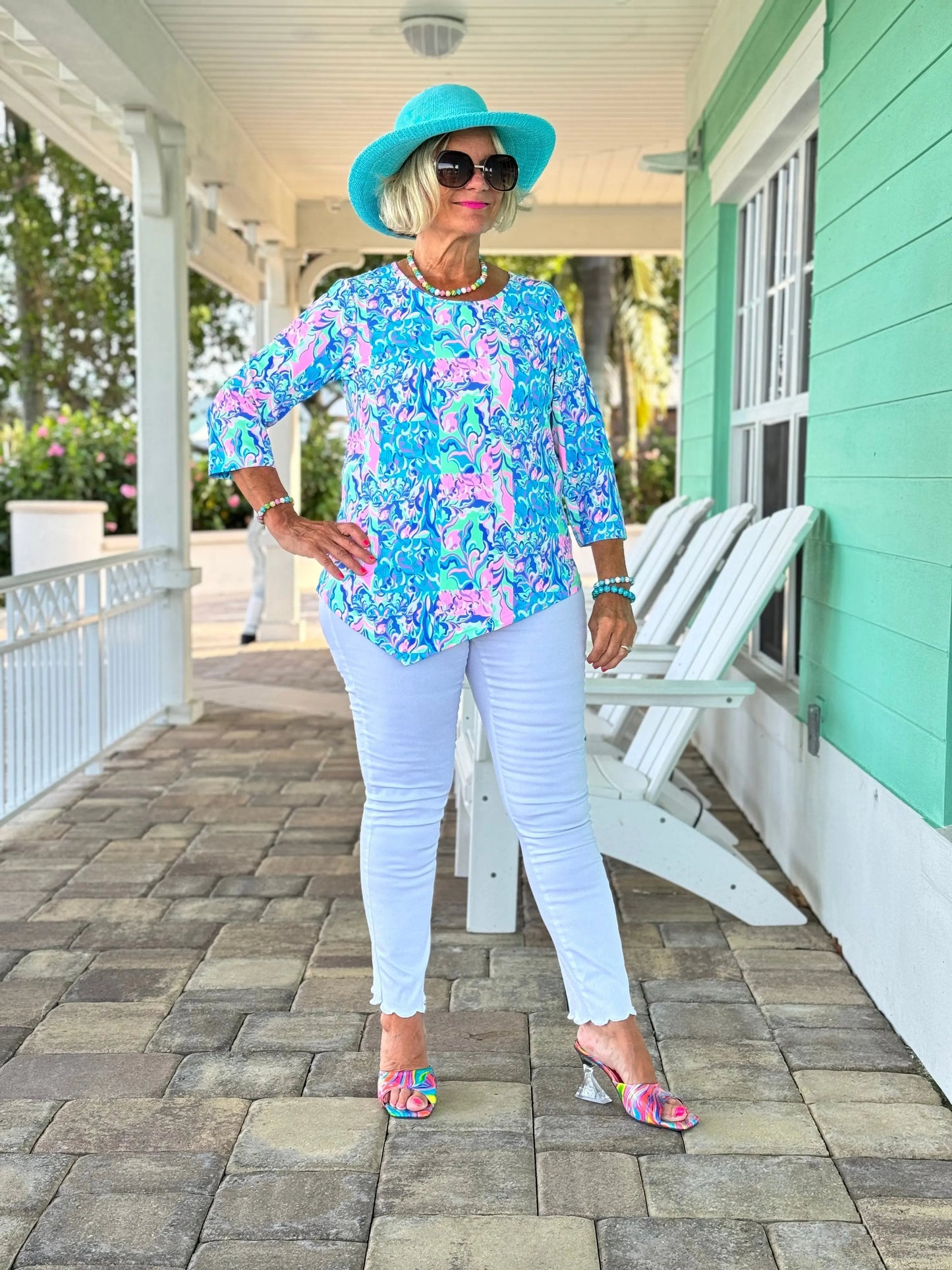 SPLASH OFF PINK ASYMMETRICAL TOP