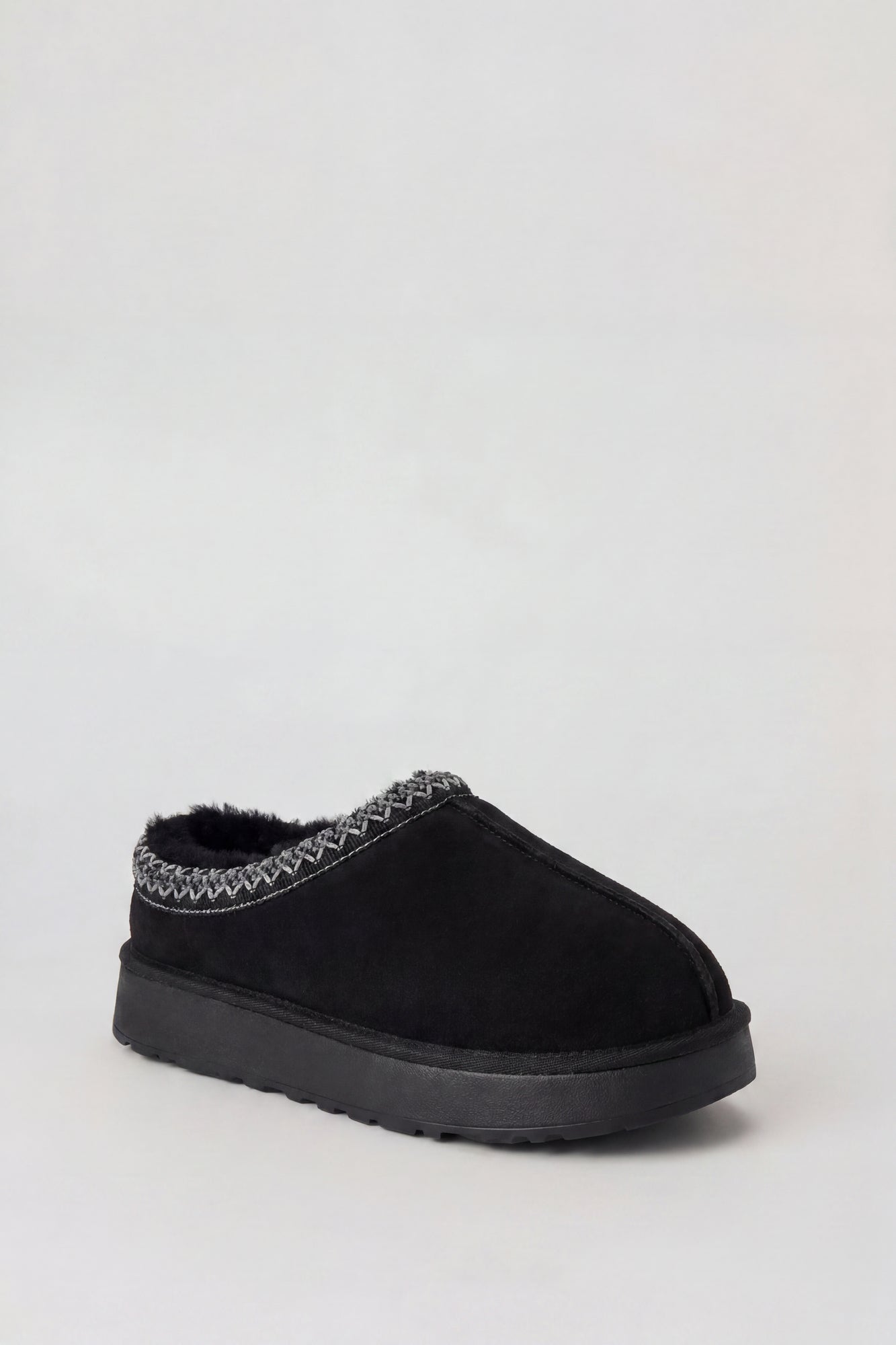 Fur Lined Platform Slipper Booties