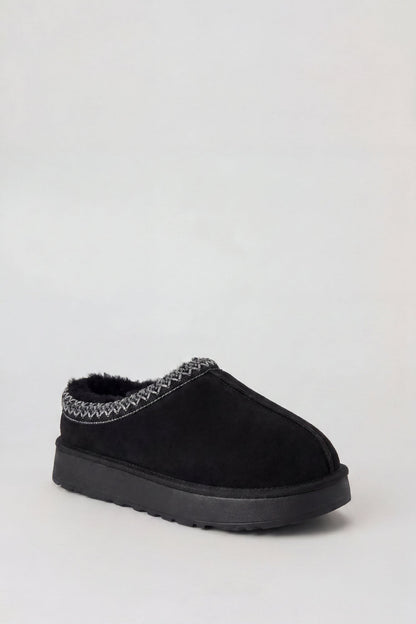 Fur Lined Platform Slipper Booties