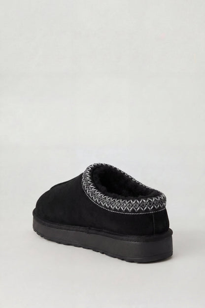 Fur Lined Platform Slipper Booties