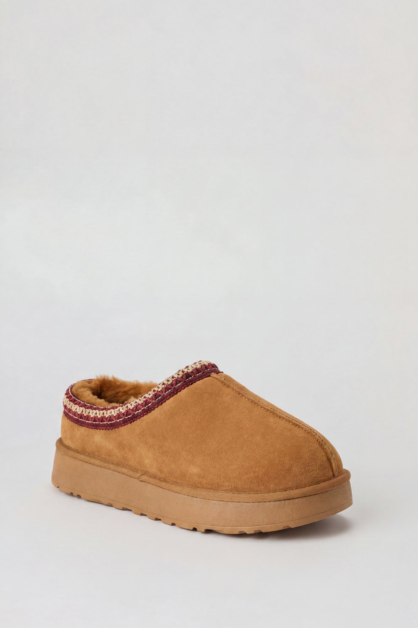 Fur Lined Platform Slipper Booties