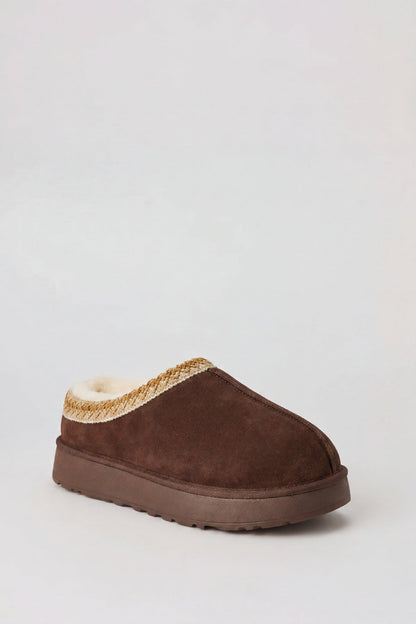 Fur Lined Platform Slipper Booties