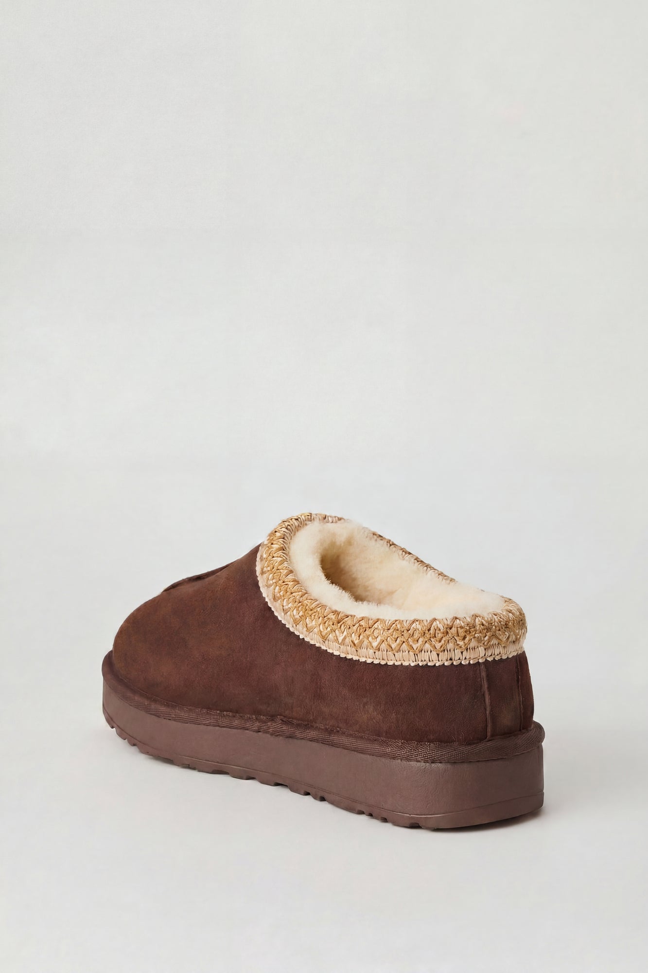 Fur Lined Platform Slipper Booties