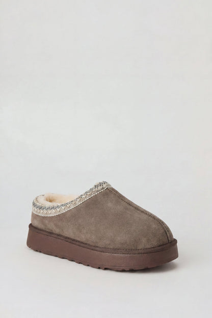 Fur Lined Platform Slipper Booties