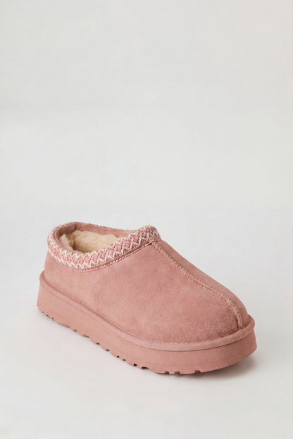 Fur Lined Platform Slipper Booties