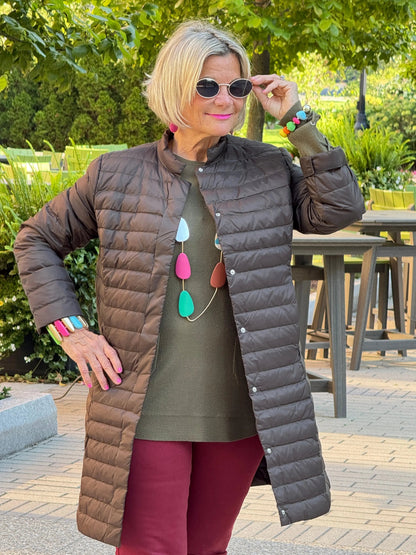 OLIVE LONG PUFFER JACKET