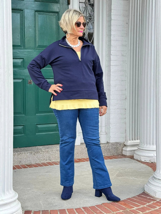 NAVY HALF ZIPPER