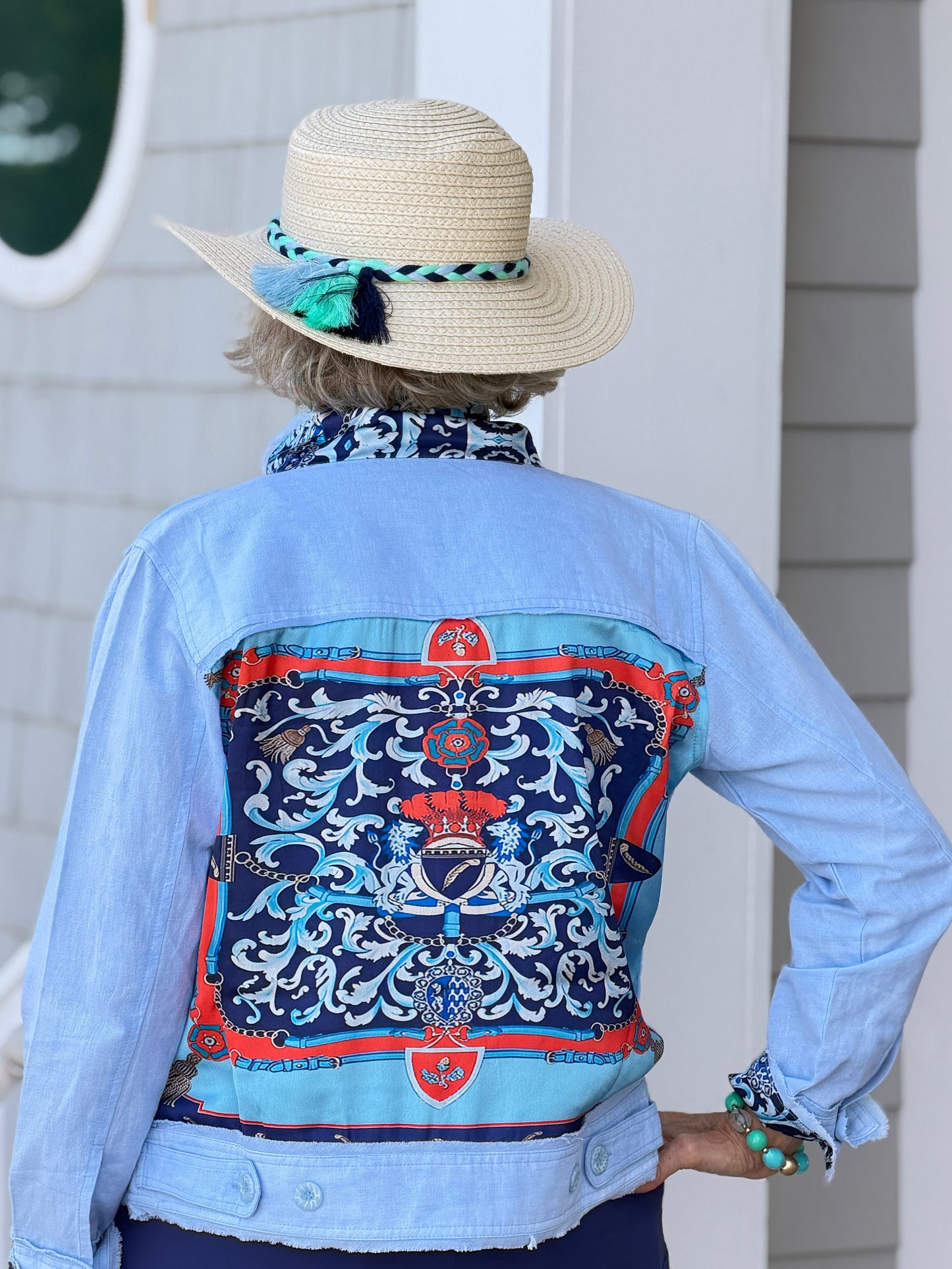 NAUTICAL CREST LINEN JACKET