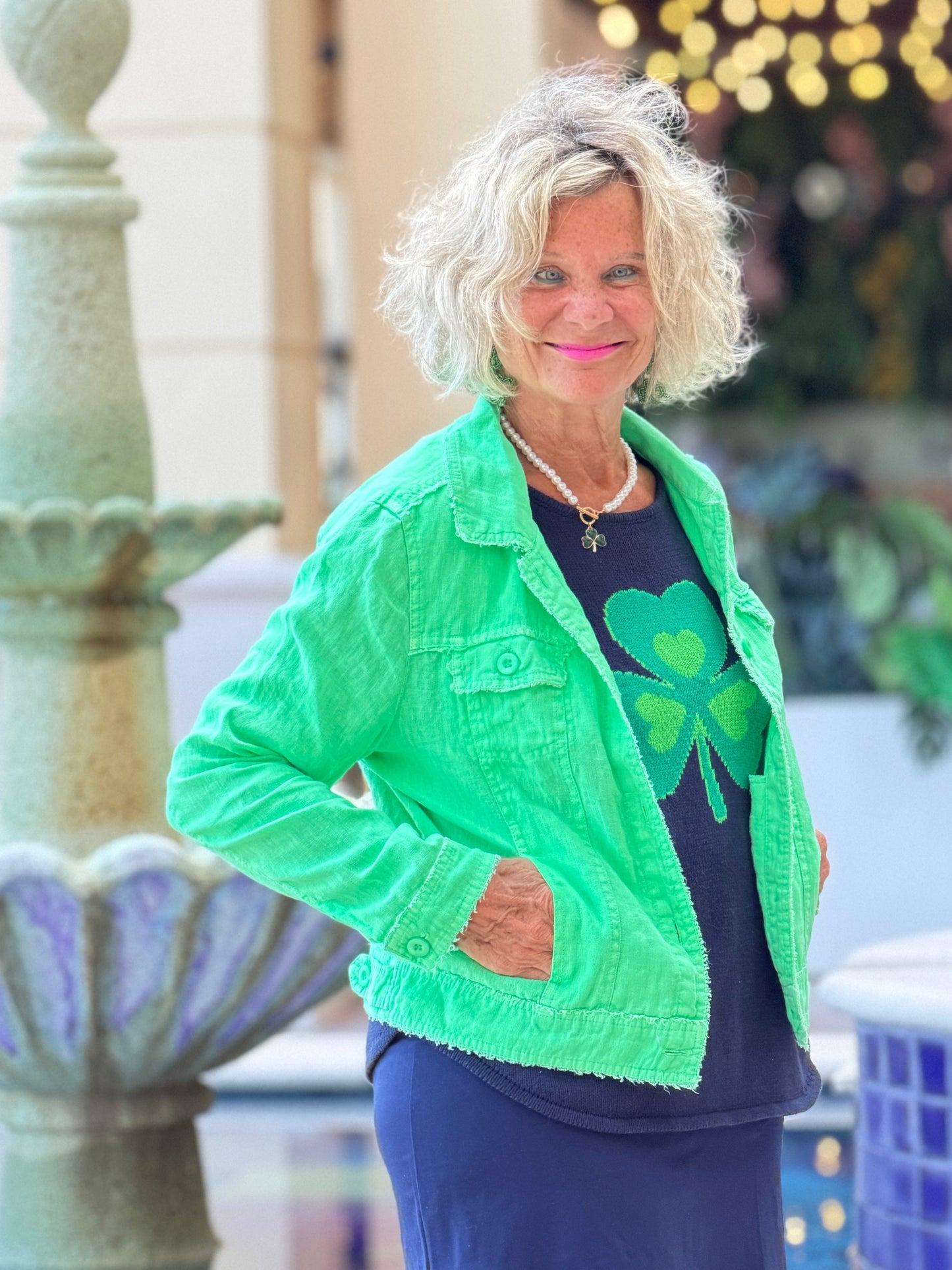 NAVY SHAMROCK SWEATER