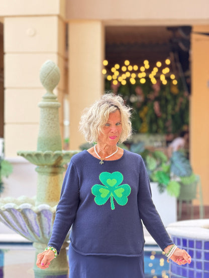 NAVY SHAMROCK SWEATER