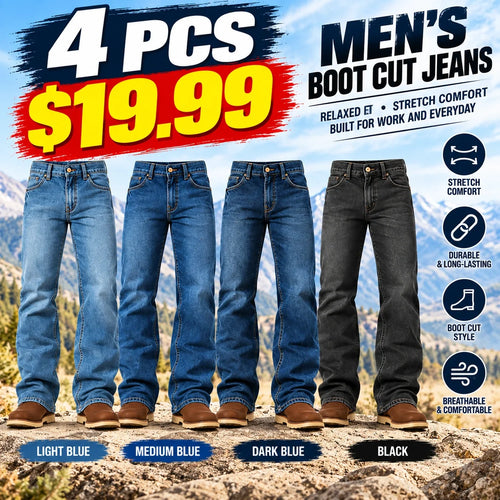 🔥 BESTSELLER | Men’s Relaxed Stretch Bootcut Jeans – Comfort Meets Classic Style
