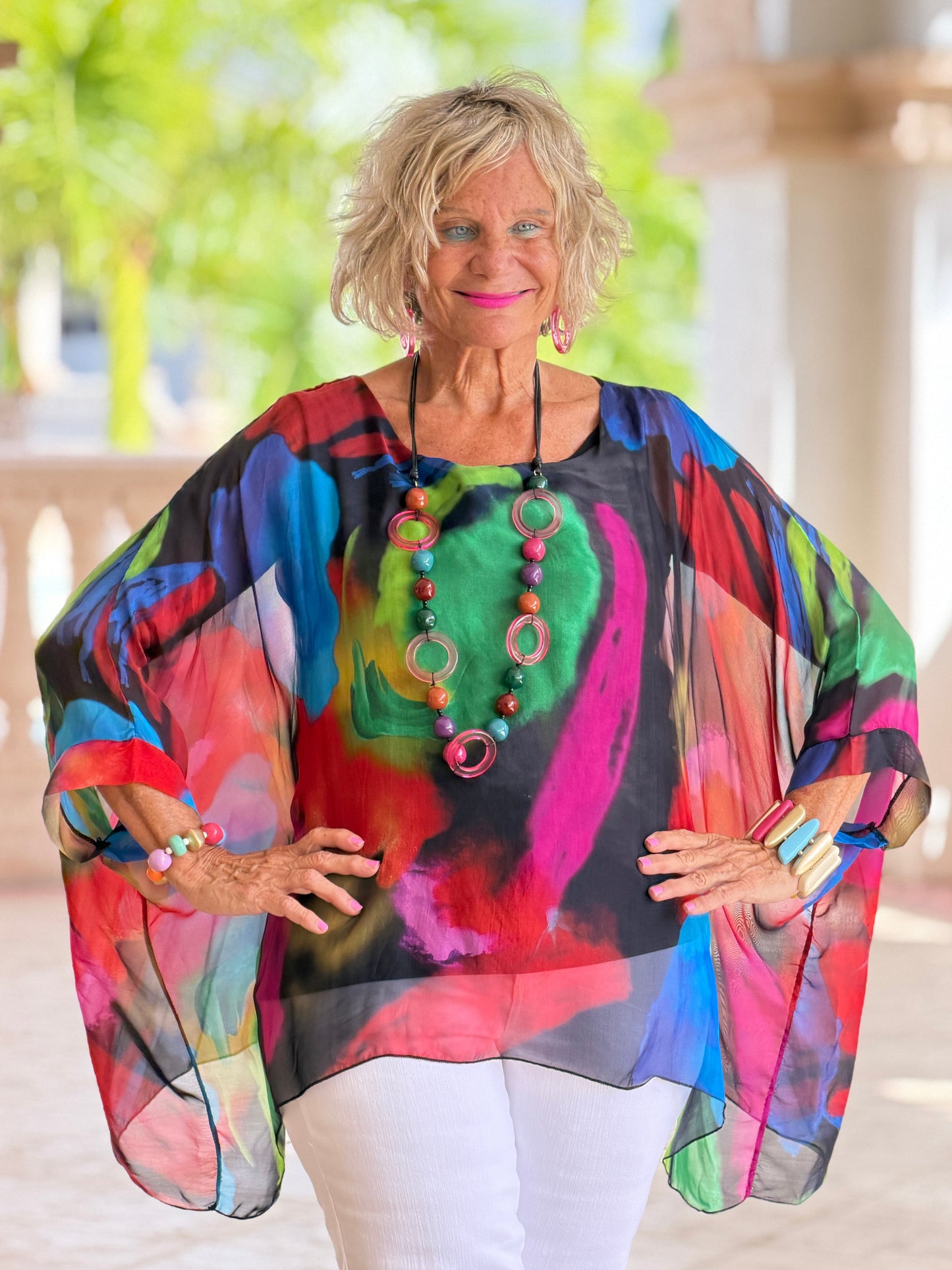 SOPHIA BLACK SILK TOP