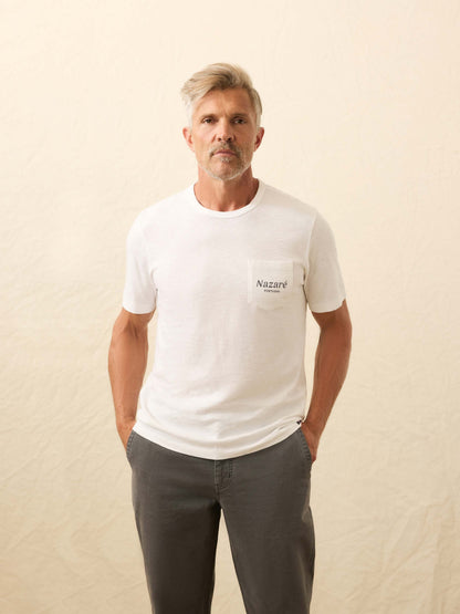 Nazare Sunwashed Pocket Tee - White