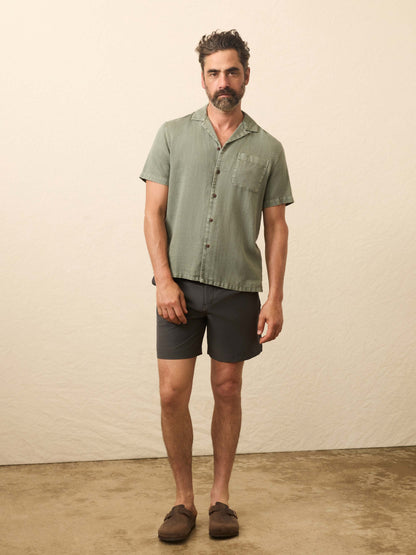 Short-Sleeve Hemp Blend Shirt - Olive Dusk