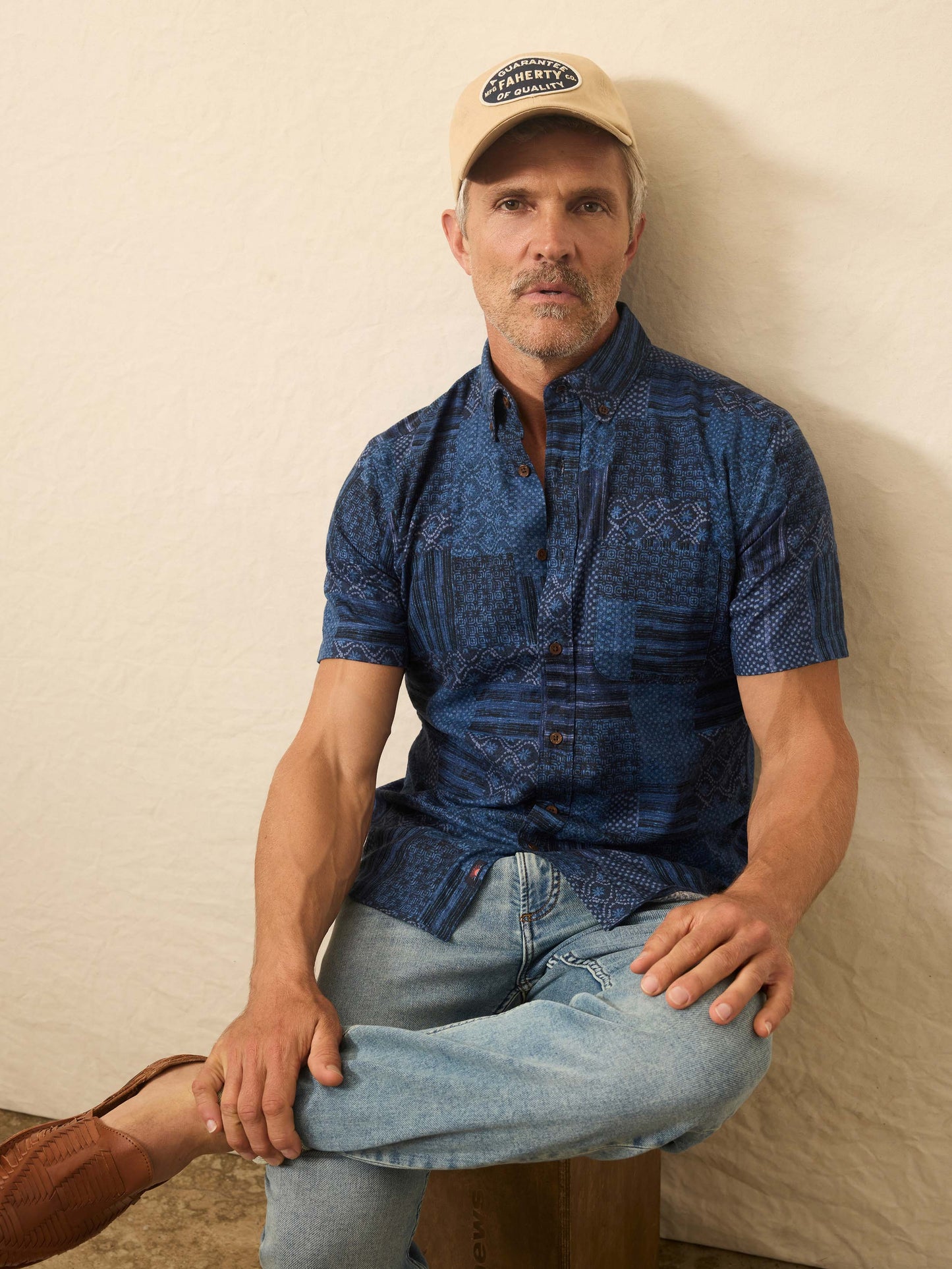 Short-Sleeve Breeze Shirt - Habor Blues Patchwork