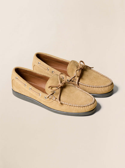 Quoddy X Faherty Men's Canoe Shoe - Khaki Suede