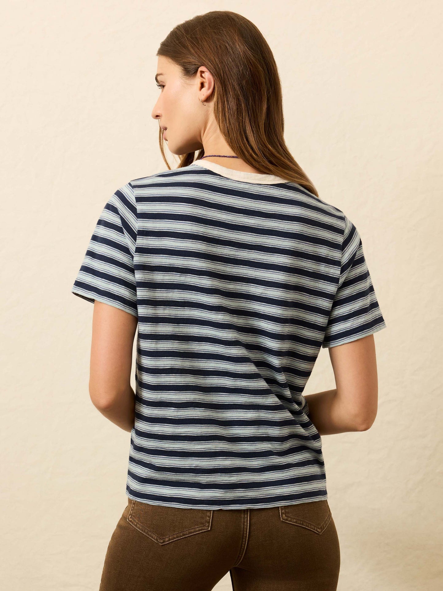 Sunwashed Regenerative Tee - Harbor Haze Stripe