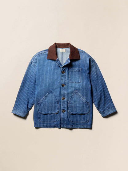 Sunwashed Denim Barn Jacket - Dusk Stripe Wash