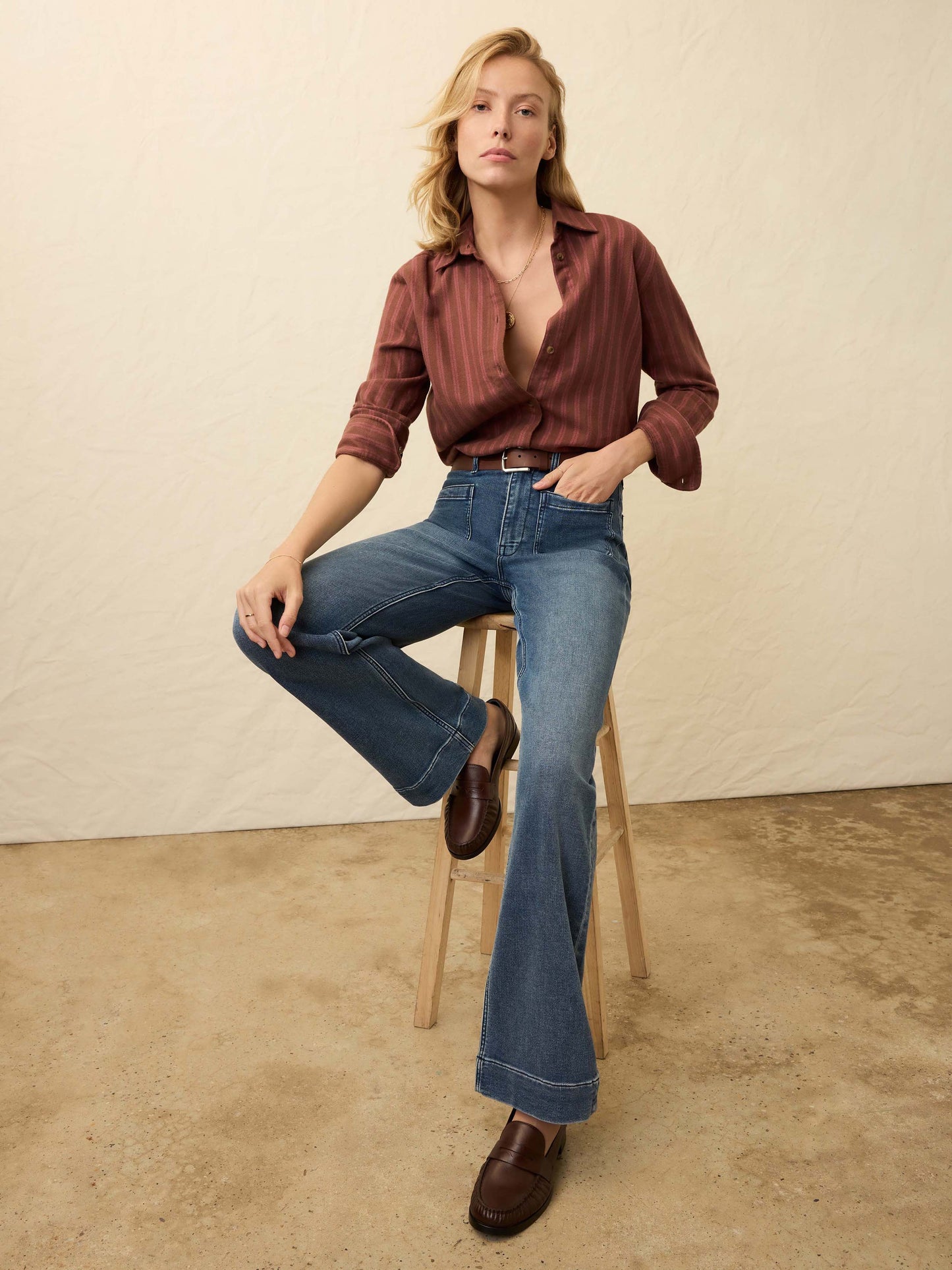 The Heirloom Portuguese Flannel Relaxed Shirt - Cliff Walk Stripe