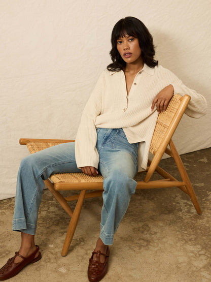 Miramar Linen Relaxed Polo - Summer Sand