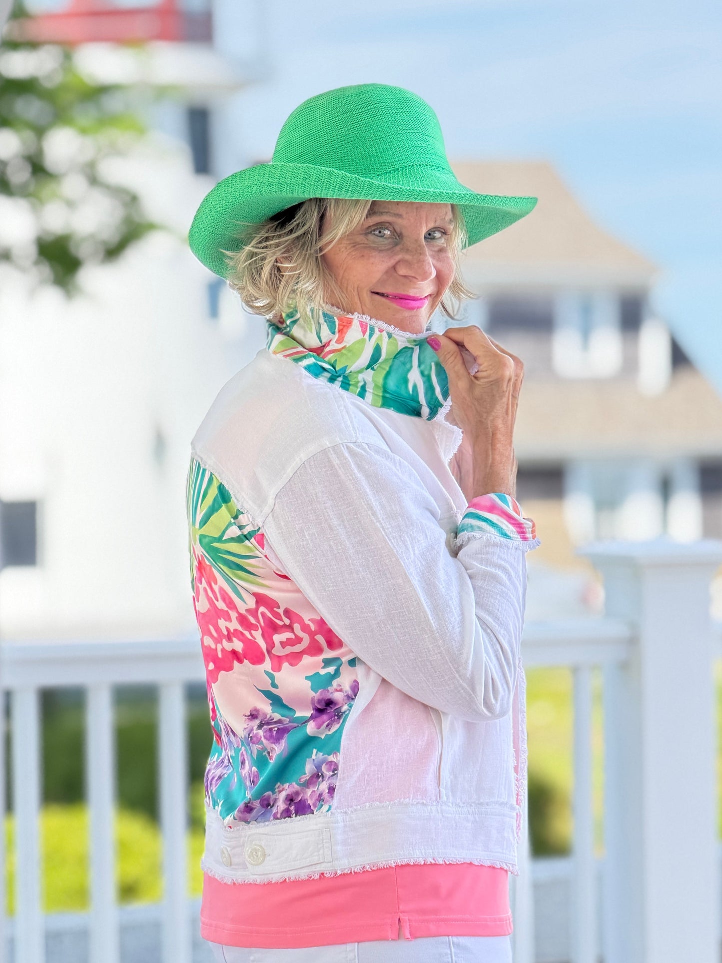 PINK PARADISE GARDEN LINEN JACKET