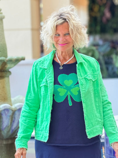 NAVY SHAMROCK SWEATER